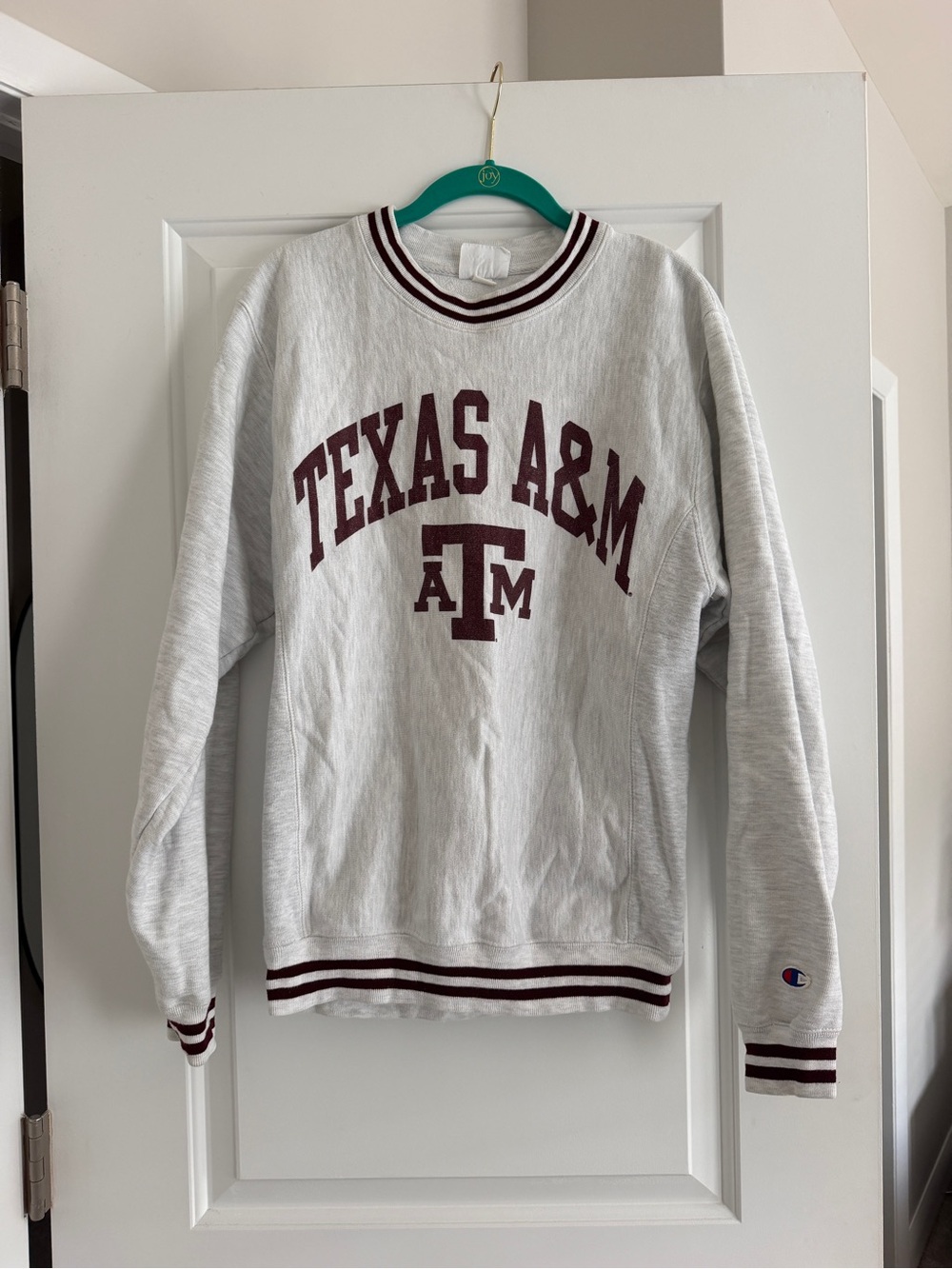 Champion Gray & Maroon Texas A&M Crewneck Sweatshirt